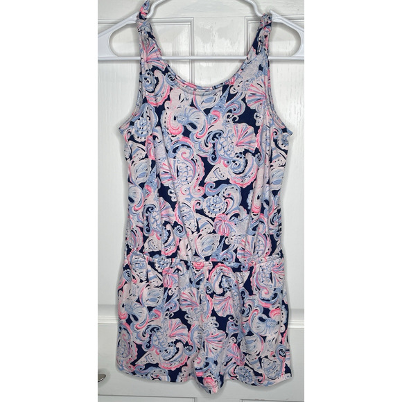 Lilly Pulitzer Other - Lilly Pulitzer Cady Romper Girls Size XL 12-14 100% Cotton Slub Beachy Colorful